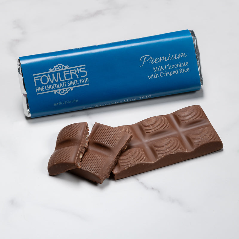 Premium Milk Chocolate Candy Bar with Crisped Rice