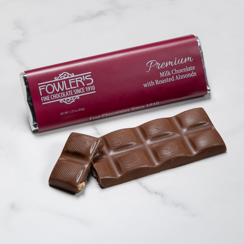 Premium Milk Chocolate Candy Bar with Roasted Almonds