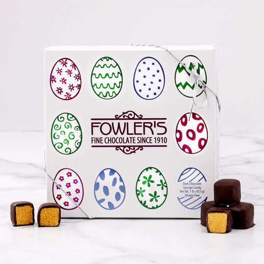 Sponge Candy with an Easter Lid