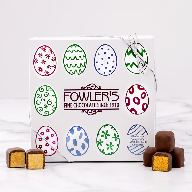 Sponge Candy with an Easter Lid