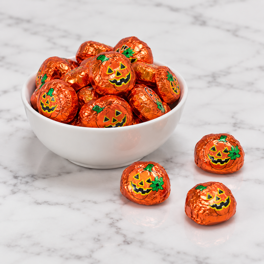 Pumpkin Foiled Chocolate Wafers