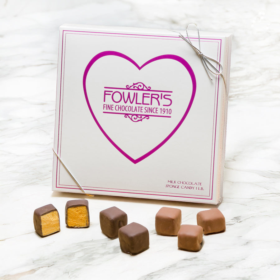 Sponge Candy with a "Love You" Lid